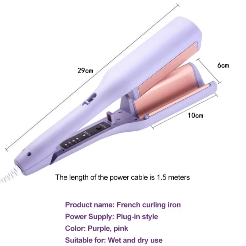 32Mm French Egg Roll Curling Iron Wavy Wool Curling Splint Negative Ion Water Ripple Large Curl