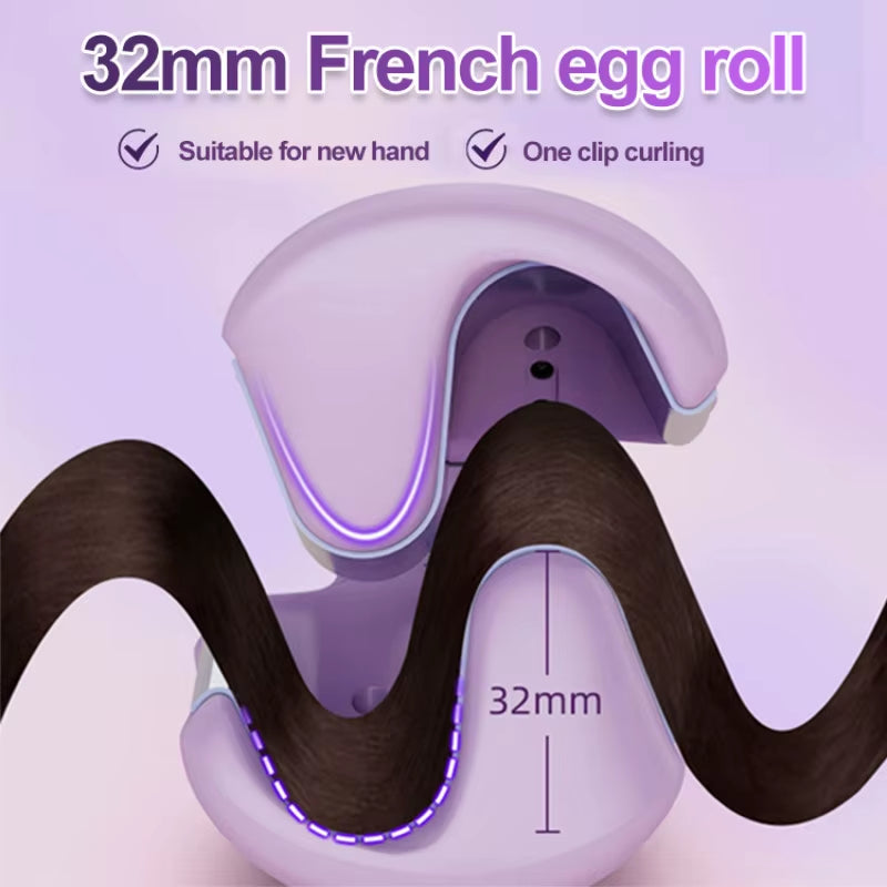 32Mm French Egg Roll Curling Iron Wavy Wool Curling Splint Negative Ion Water Ripple Large Curl